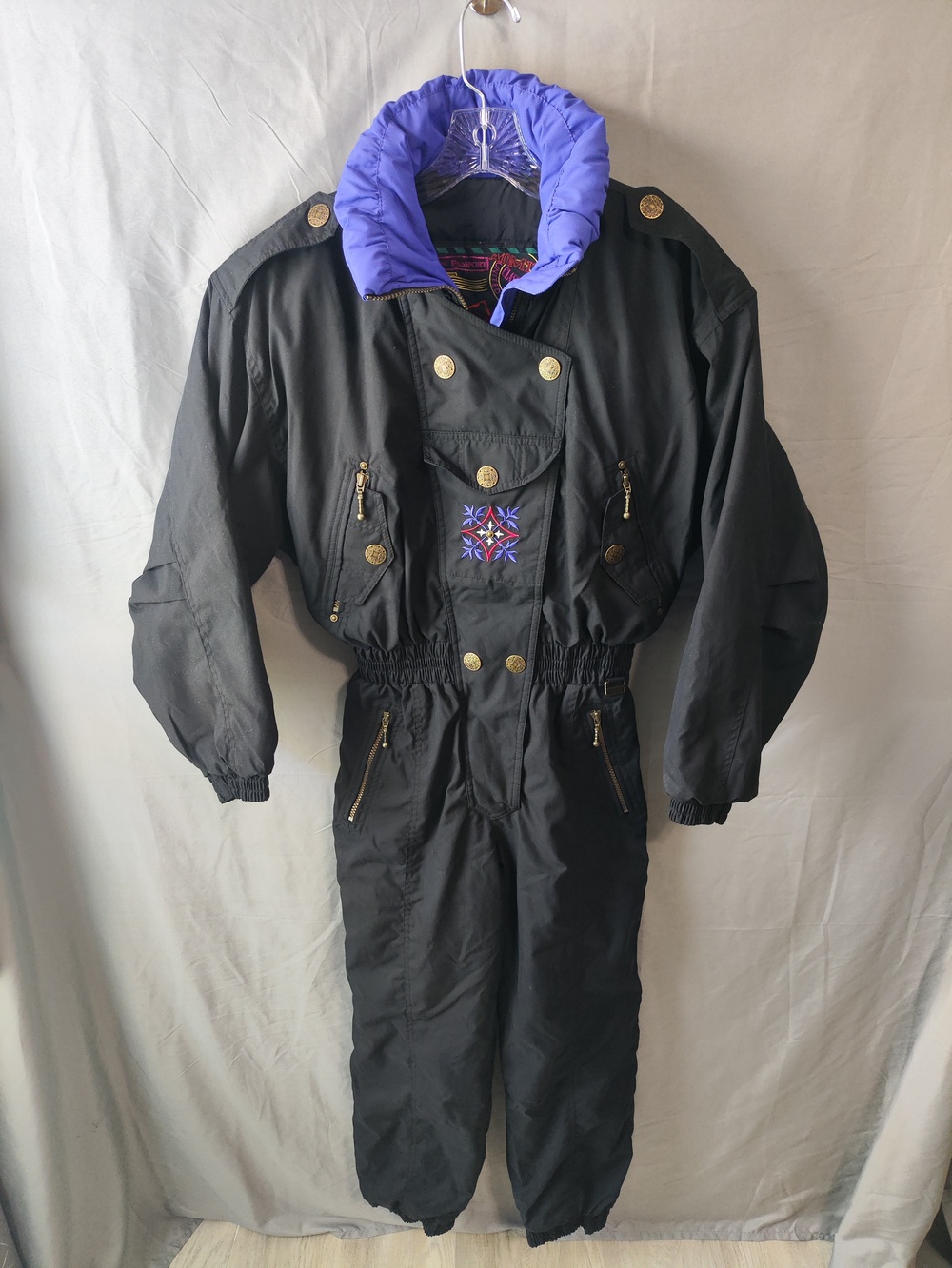 Vintage Passport Snowsuit Womens 6 One Piece Padded Ski Suit 90s Retro
